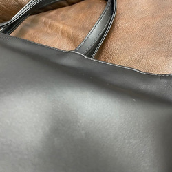 日本製造：「告別肩部僵硬」超輕（約360克）高品質PU皮革手提包，可裝A4文件，黑色 第6張的照片