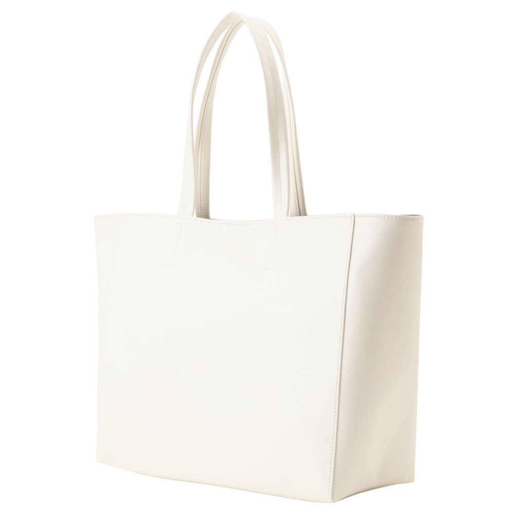 【日本製】上質PUレザー A4ファイルがすっぽり入る 大きなトートバッグ シンプル 超軽量 300g パールホワイト