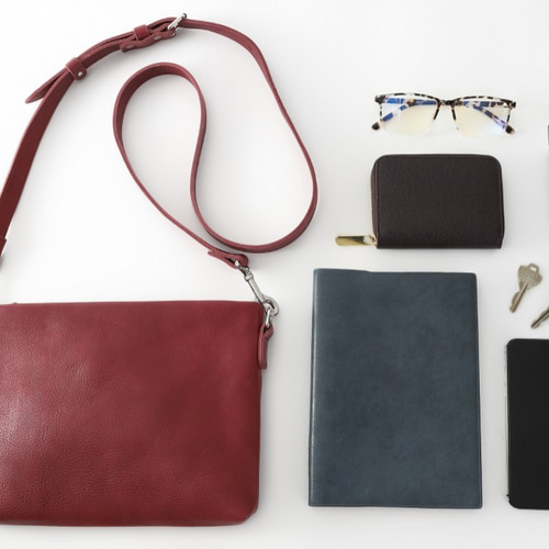 日本製】 ヌメ革 本革 軽量約370g ショルダーバッグ ポシェット