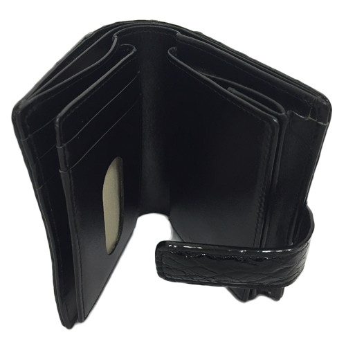 革の王様 本物クロコダイルレザー 二つ折り財布 ブラック その他