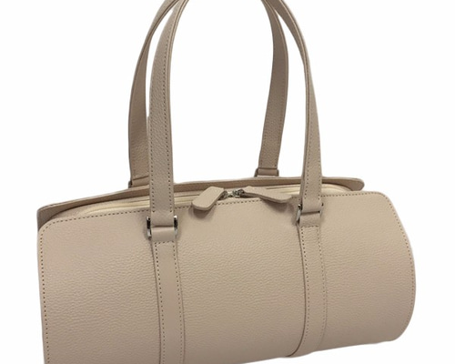 オール牛革 本革バッグ 筒型 ボストンバッグ 軽量 リアル シュリンク