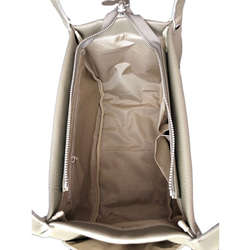 【日本製】オール牛革 天ファスナー 本革バッグ 軽量 リアル シュリンクレザー ハンドバッグ グレージュ 4枚目の画像