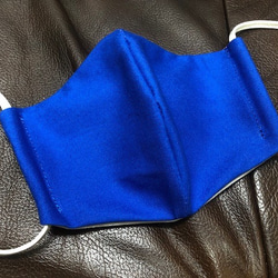 可水洗立體口罩可調式耳機線100％棉質可水洗立體口罩M藍色 第1張的照片