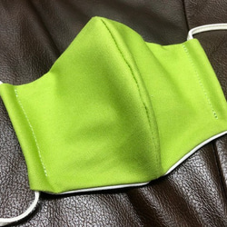 可水洗的立體口罩可調式耳繩100％棉質的可水洗立體口罩M蘋果綠 第1張的照片