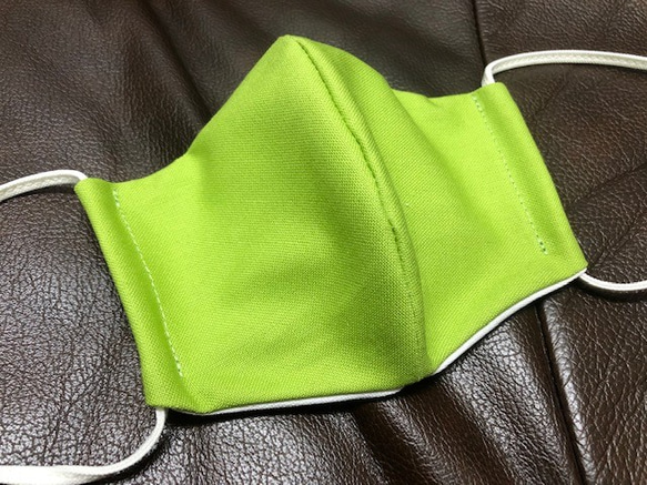 可水洗的立體口罩可調式耳繩100％棉質的可水洗立體口罩M蘋果綠 第1張的照片