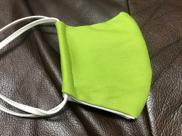 可水洗的立體口罩可調式耳繩100％棉質的可水洗立體口罩M蘋果綠 第2張的照片