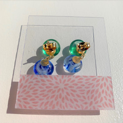 ゆらゆらjelly　琉球ガラスのピアス　アレルギー対応　サージカルステンレス 8枚目の画像