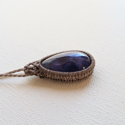 Creema限定』バイカラータンザナイト・マクラメペンダントdrl