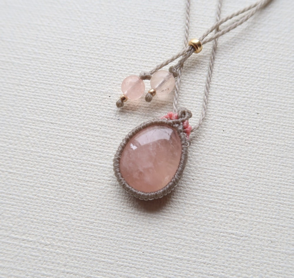 ♡『Creema限定』モルガナイト・マクラメペンダントffor ♡気まぐれ