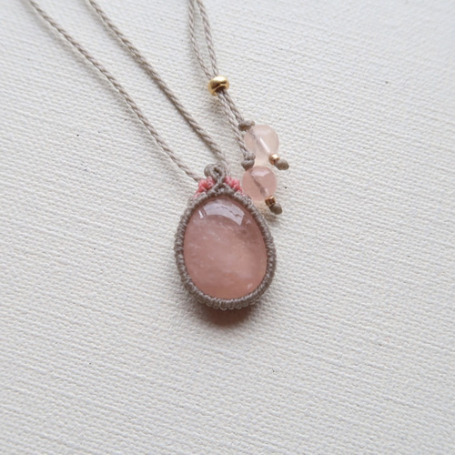 ♡『Creema限定』モルガナイト・マクラメペンダントffor ♡気まぐれ