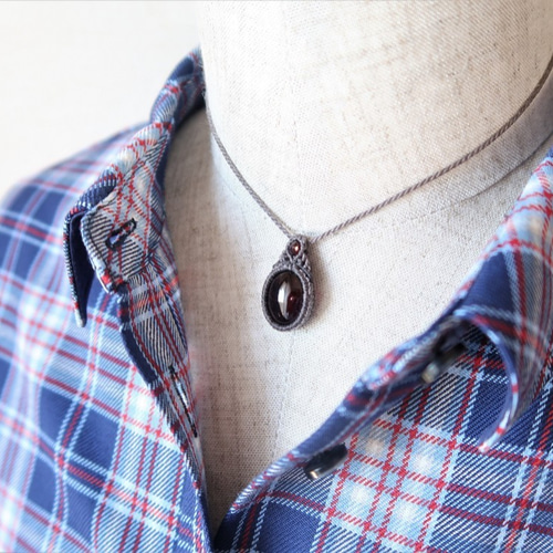 ガーネットマクラメネックレス ガーネット×クォーツ マクラメペンダント T15 | Trickster