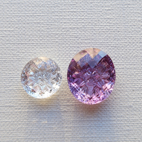 甲州貴石切子 アメジスト 甲州貴石切子 PlusThree アメシスト 約12×10mm 昴 シミズ貴石