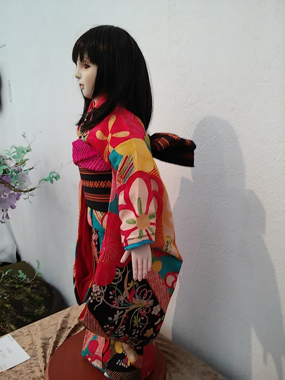創作ビスクドール人形　アンティーク花柄の着物の 女の子パート2 3枚目の画像