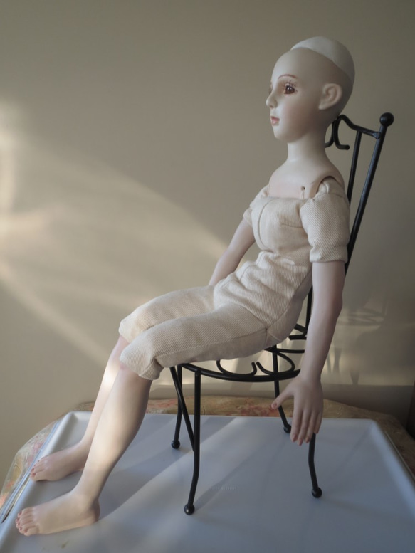 創作ビスクドール人形　アンティーク花柄の着物の 女の子パート2 6枚目の画像