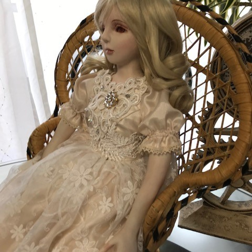 創作ビスクドール 人形白いロングドレスの女の子 その他人形