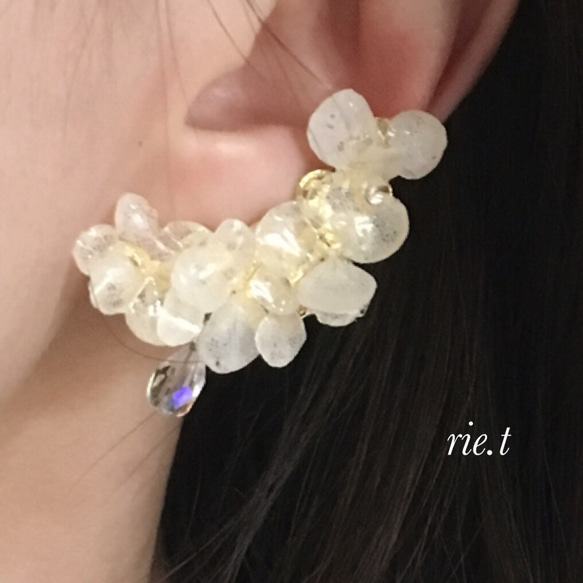 再販6【rie.t】紫陽花のイヤリング♡片耳用 4枚目の画像