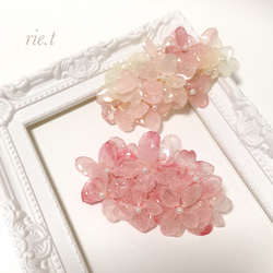 再販【rie.t】本物の紫陽花♡ミニ春色バレッタ 1枚目の画像