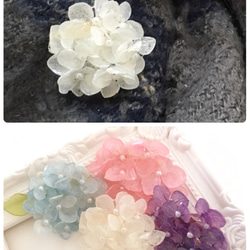 再販23【rie.t】本物の紫陽花のブローチ♡組み合わせ自由 5枚目の画像