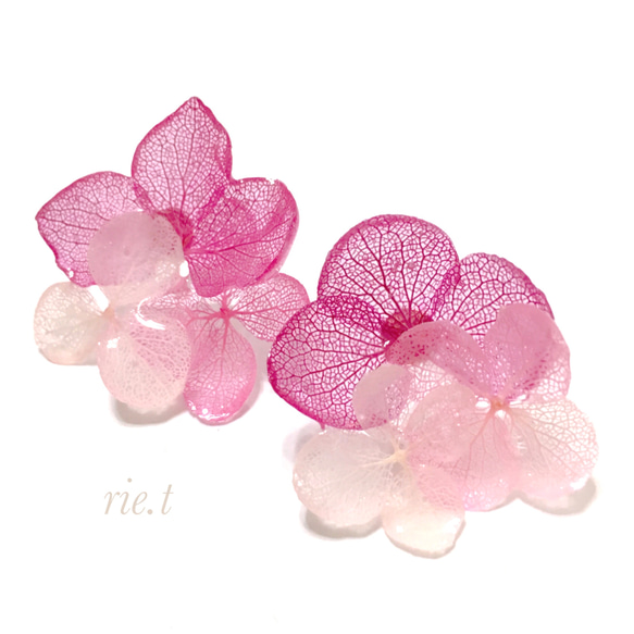 再販10【rie.t】ピンクの紫陽花 2枚目の画像
