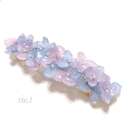 再販6【rie.t】本物の紫陽花 バレッタ 6枚目の画像