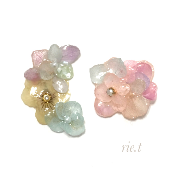 【rie.t】紫陽花イヤーカフセット 1枚目の画像