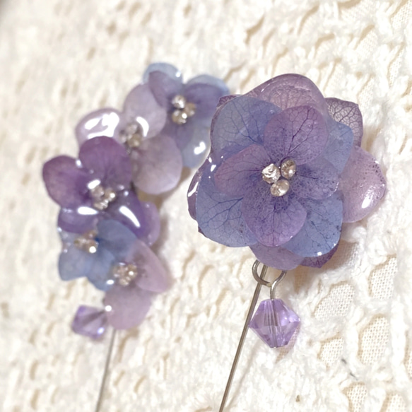 【rie.t】紫陽花のイヤーカフ 3枚目の画像
