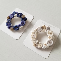 リース刺繍ブローチ 1枚目の画像