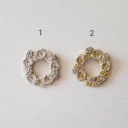 リース刺繍ブローチ 3枚目の画像