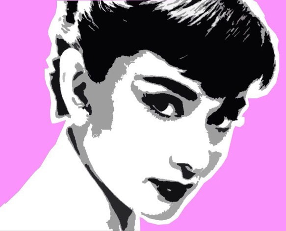 オードリーヘップバーン 斜め向き22/27cm 絵画 tatsuki 通販