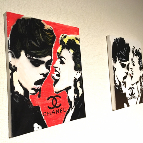 カーラ＆シャネル 背景レッド 絵画 tatsuki 通販 1526027｜Creema