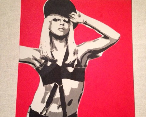 絵画/【Lady GG】 Lady Gaga Art Pop Geometric Hoodie Black Sz SMALL Cotton