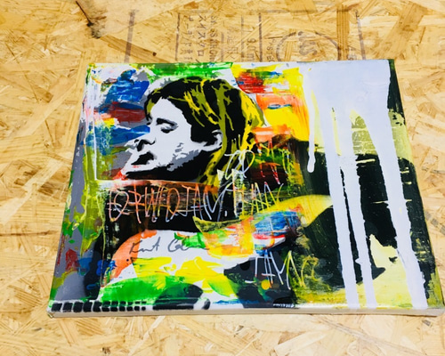 カートコバーン　油絵　アート カート・コバーン】キャンバスF6号 「自分らしい配色にしてみ