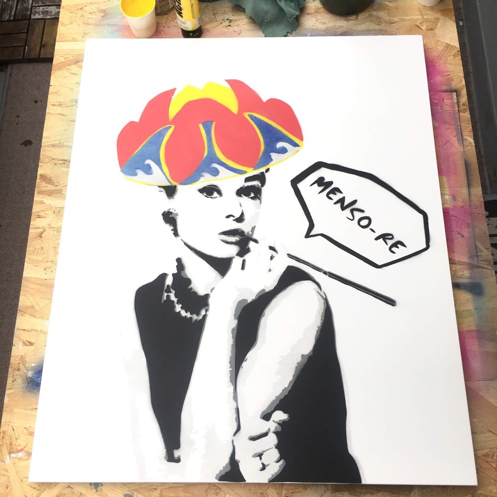 オードリーヘップバーン 沖縄 花笠ver 絵画 tatsuki 通販