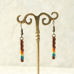 3色ポイントマクラメピアスmacp028 2枚目の画像