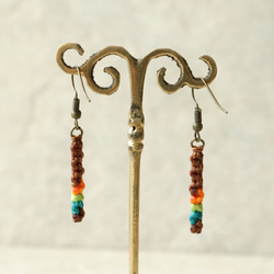 3色ポイントマクラメピアスmacp028 4枚目の画像