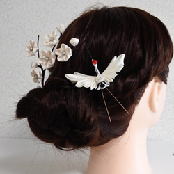 鹤　装饰头发❖U型針　簪　 第4張的照片