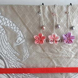 姫桜の舞✿紫　つまみ細工　帯飾り　卒業式・結婚式・入学式・お花見 5枚目の画像