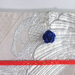 青薔薇✱帯飾り　つまみ細工　和装小物　卒業式・入学式・お呼ばれ・プレゼント 5枚目の画像