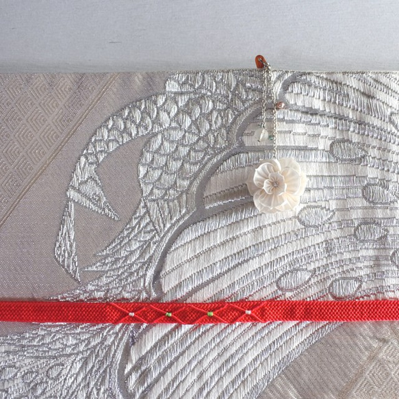 山梔子✱帯飾り　つまみ細工　和装小物　卒業式　入学式　お呼ばれ　プレゼント 5枚目の画像