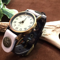 1個限定★アンティーク調文字盤 ホイップココアブラウン・＊本革腕時計(ストレートベルト) 1枚目の画像