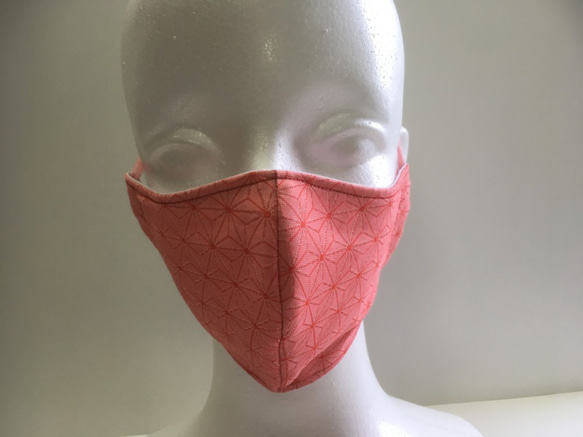 【受注製作】西陣織金襴マスク　麻の葉模様　024 5枚目の画像
