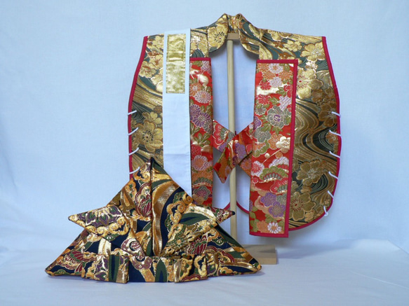 【受注製作】端午の節句　陣羽織、金襴兜、鉢巻セット　其の2 1枚目の画像