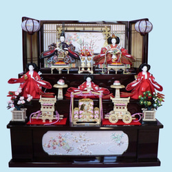 3月ひな人形　三五親王芥子官女三段飾り（花梨） 1枚目の画像