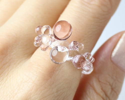 入荷now 安全 ぷちぷちスパイラルリング(Pink Clear) guridrops 指輪・リング アクセサリー