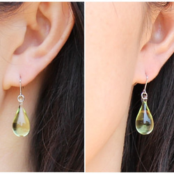 Glass Drop Earring(M)Lime Green 第2張的照片