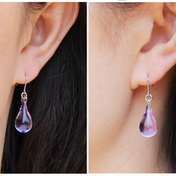 Glass Drop Earring(M)Lavender 第2張的照片