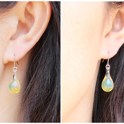 Glass Drop Earring(M)Opal Yellow 第2張的照片