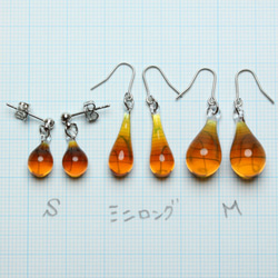 Glass Drop Earring(M)Maple 第3張的照片