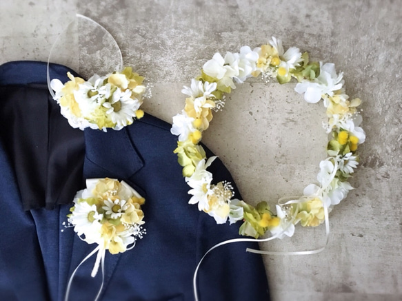 miセット　スワッグブーケL・ブートニア・ヘッドドレスM mi様専用セット スワッグブーケL・ブートニア・ヘッドドレスM