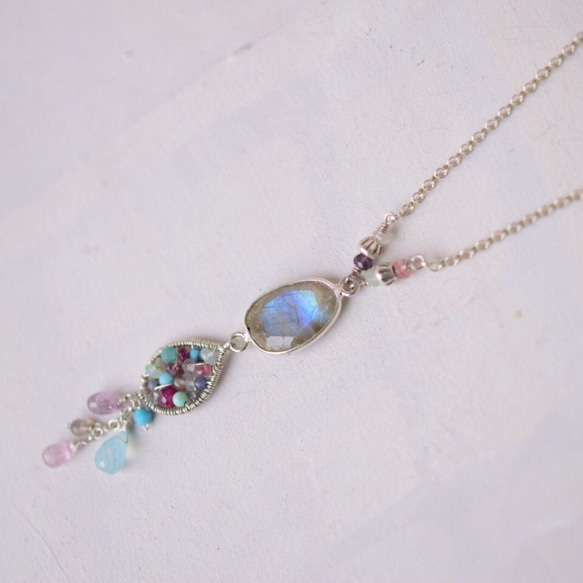 labradorite & mix stones ネックレス silver925 3枚目の画像